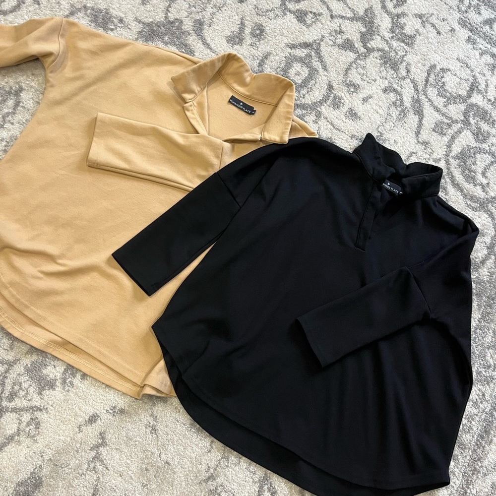 Tuckernuck Pomander Place Easy Polo Swing Sweatshirts (set of 2!)  EUC